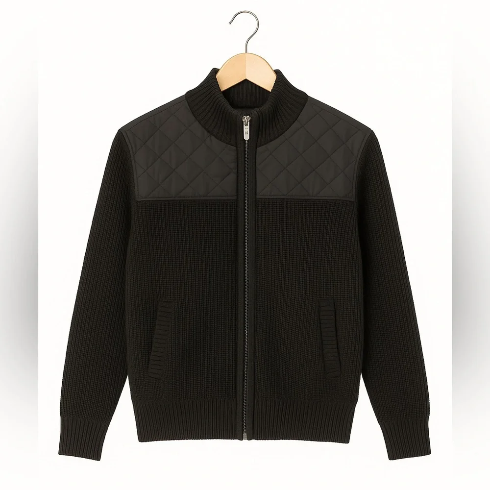 Gioberti Boys Quilted Jacket Sz 14 Black Fleece Lined Zip Coat